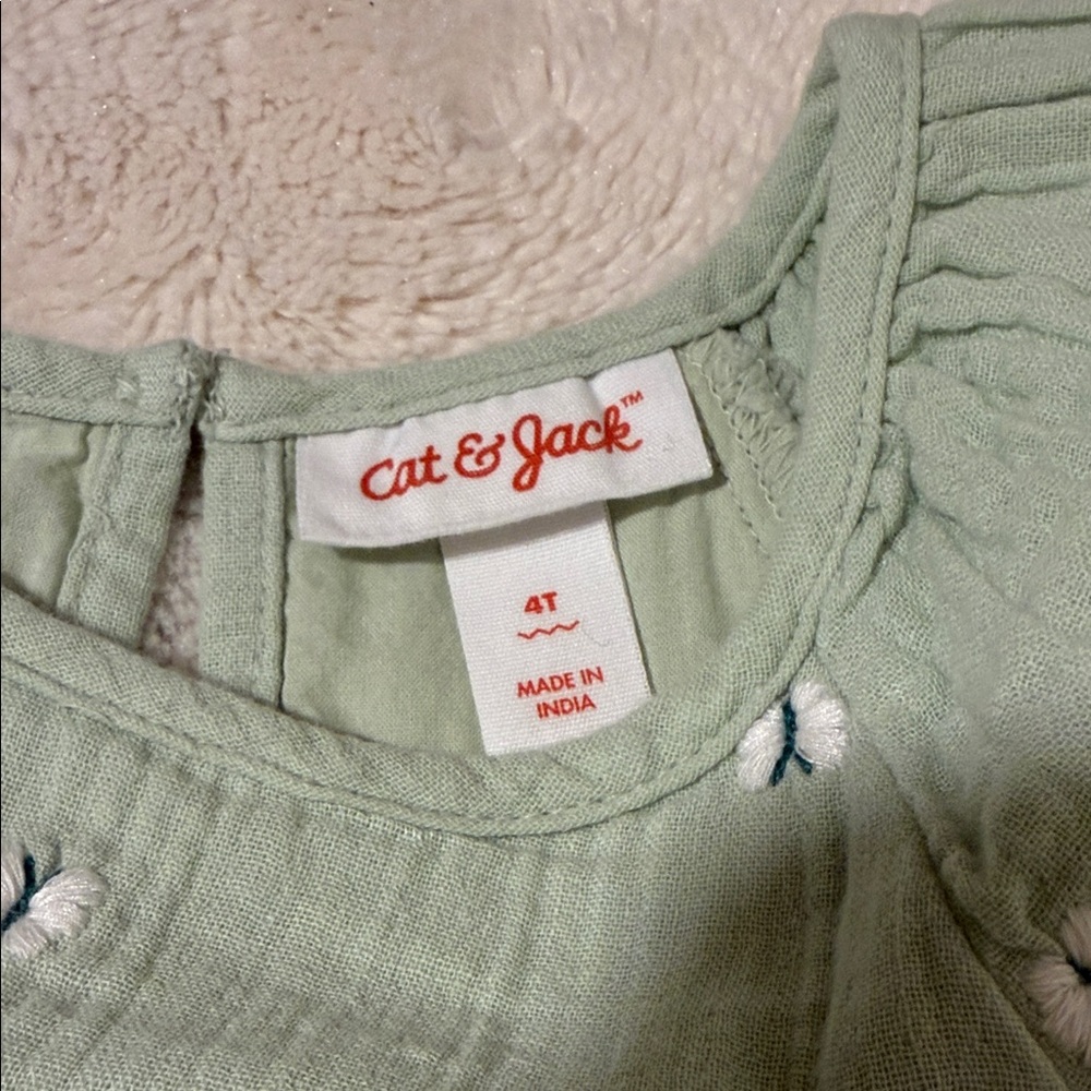Cat & Jack Light Green Kids Dress with Embroidery - Picture 2 of 3